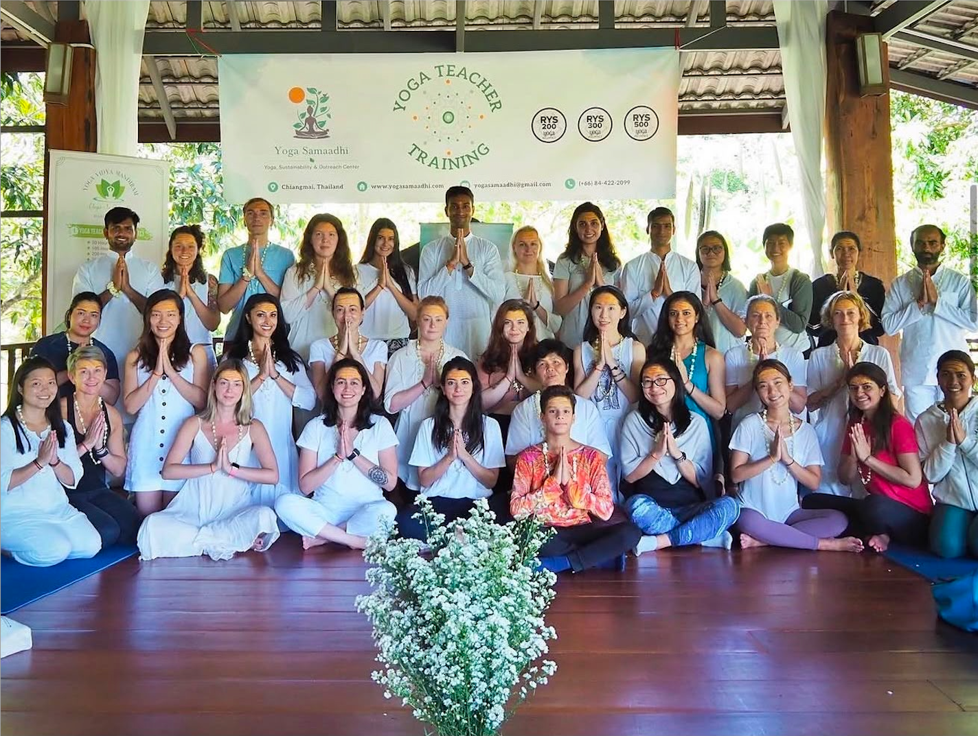 Graduation ceremony, Yoga Vidya Mandiram, Chiangmai, Thailand